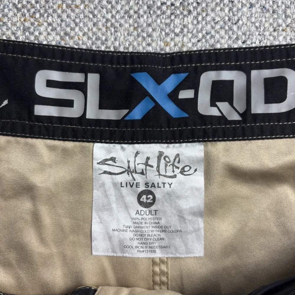 Salt Life SLX-QD Men's Board Shorts Tan Khaki Swim Trunks Size 42